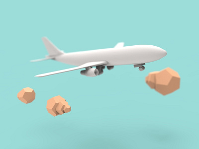 Lowpoly Plane 3d 3d modelling cinema4d design keyshot lowpoly lowpolyart plane