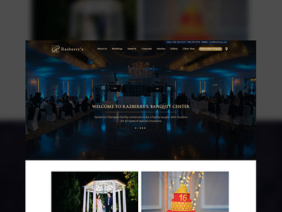 Razberry Banquet hall website ui
