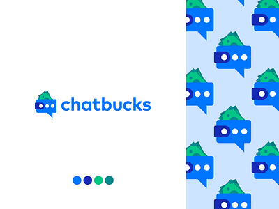 Chatbucks Logo abstract flat logo messaging messenger modern wallet wallet app