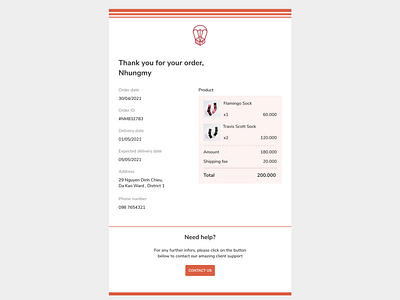 Email receipt | Daily UI | Day17