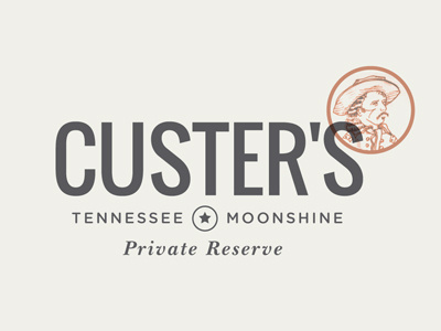 Custer's TN Moonshine civil war custer general identity illustration logo moonshine packaging portrait private reserve