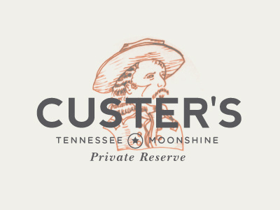Custer's TN Moonshine civil war custer identity illustration logo moonshine private reserve tn
