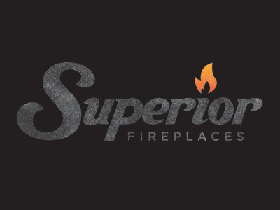 Superior Logo custom fire fireplace grunge hand lettering hot lettering logo masculine script soot texture typography
