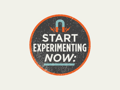 Experimentation Badge badge experiment icon lab magnet magnetism marketing play science scientist texture
