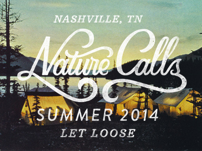 Nature Calls hand lettering lake let loose lettering logo nashville nature pee summer tennessee tents