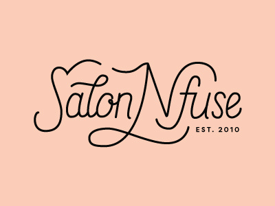 Salon Nfuse 1 branding hair hand lettering identity lettering logo salon script style
