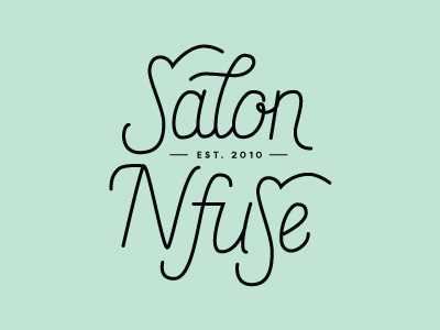 Salon Nfuse 2 branding hair hand lettering identity lettering logo salon script style
