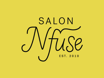 Salon Nfuse 3 branding hair hand lettering identity lettering logo salon script style