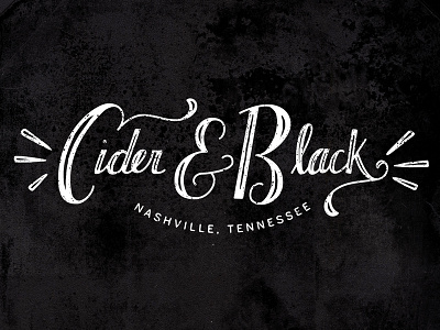 Cider & Black Logo blog branding flourish hand lettering identity logo nashville photography script swash texture