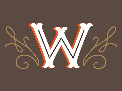 The Letter W flourish lettering letters monogram type typography w