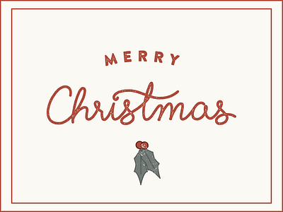 Merry Christmas card christmas hand lettered lettering merry mistletoe script texture