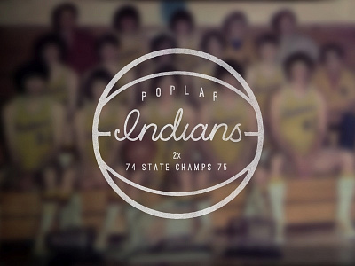 Poplar Indians basketball design indians lettering poplar smoke signal dsgn texture