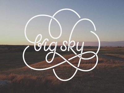 Big Sky big sky cursive design hand lettering lettering montana photography script smoke signal dsgn texture type typography