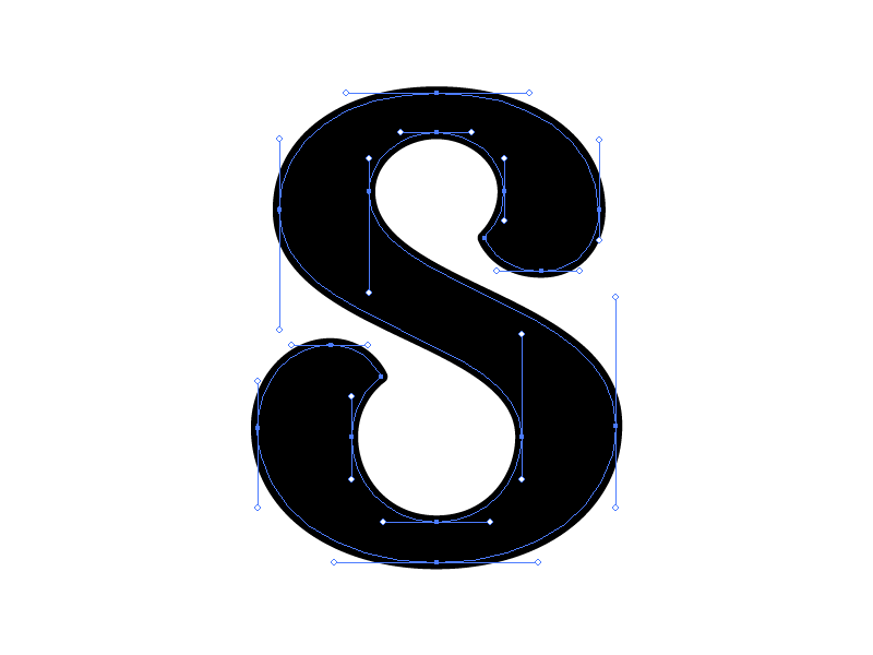 Bezier S lettering design letters monogram s bezier hand lettering custom type