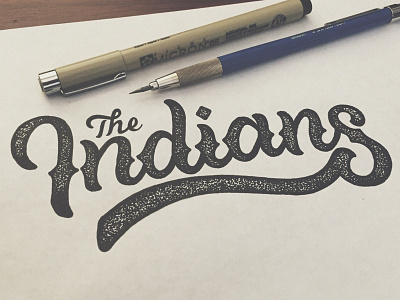 The Indians custom lettering hand drawn hand lettering lettering logotype texture type