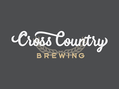 Cross Country Brewing branding brewery brush pen brush script custom type hand lettering lettering logo logotype