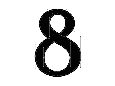 Crazy 8 8 anchor points bezier curves custom type hand lettering lettering number old style type typography