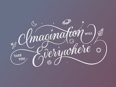Imagination custom type hand lettering lettering process script sketch spencerian swashes