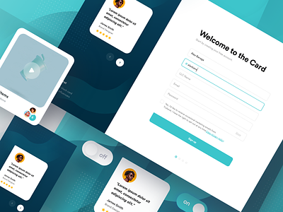 Onboarding Ui Preview blue dark blue off on switch on boarding flow onboarding onboarding screens onboarding ui play button sign in sign up sign up ui testimonial welcome page