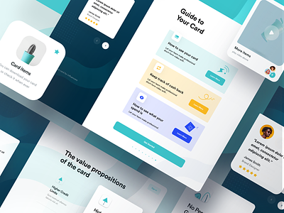 Full Onboarding Flow app app design blue cards credit card credit limit how to icons instructions onboarding onboarding screen step by step teal walkthrough web app welcome