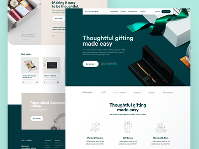 Giftagram - Corporate Page christmas christmas card clean layout ecommerce ecommerce app gift gift box gift card gifting landing page landing page ui online business online order ordering pens uiux