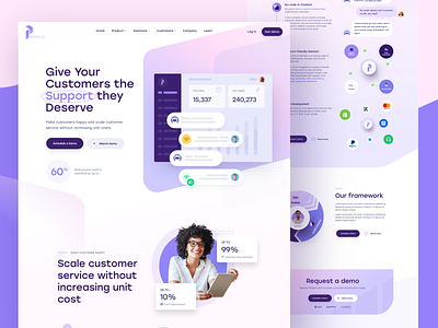 Percept.ai - Homepage & Product Page .ai automation caviar customers demo page homepage homepage ui percept.ai product design product page revenue robot support system ticketing tickets understanding