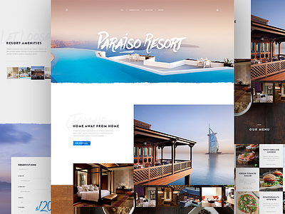 Paraiso Resort book concept form hotel menu resort simple webdesign website