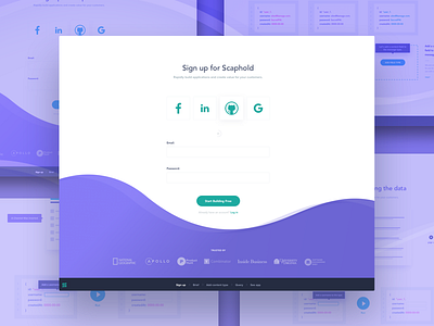 Scaphold.io Onboarding code flow github graph onboarding purple run sign site up