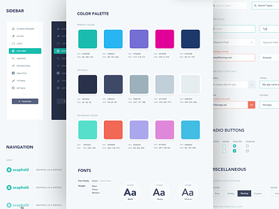 Scaphold.io Style Guide colors elements guide navigation rebrand style styles toolkit ui web
