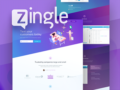 Zingle.me colors customers icons mobile skew texting web zingle