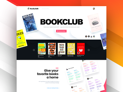 Bookclub LP bookclub books clean design landing page reading reads ui white
