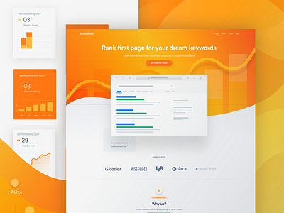 SEO Landing Page Preview business creative design faq ideas landing page orange quality seo ui web