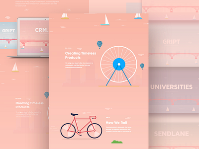 Gript Hero case study crm design landing page send lane timeless ui university ux website