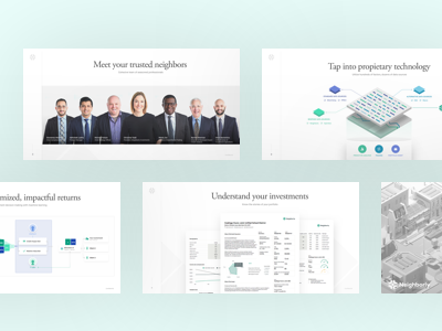 Neighborly Investments Deck Slides deck slides design experience investments landing page neighbor neighborly propietary technology ui website