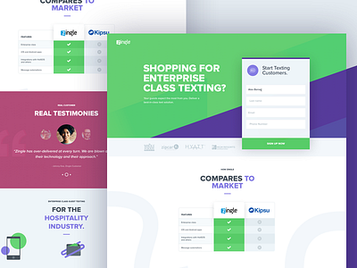 Zingle Converter Landing Page customer design hospitality landing page market shopping testimonials ui website zingle