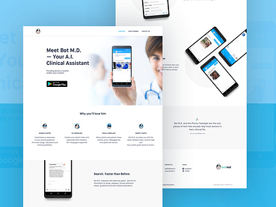 Bot MD Full Website ai assistant bot md communication design landing page mobile navigation ui website