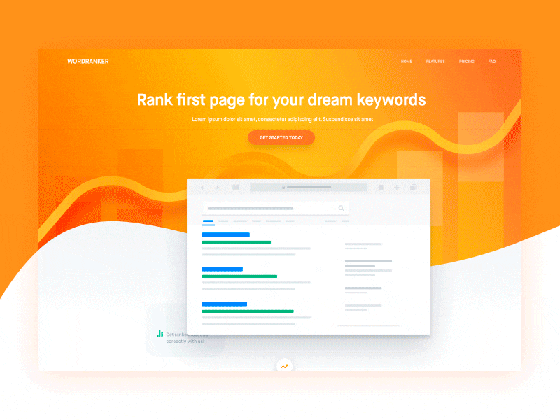 WordRanker Live Website animation design gif interface keyword landingpage rank ui website wordranker