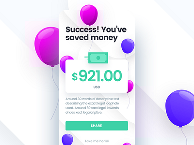 DoNotPay Congratulations Screen donotpay information interface mobile money page reward screen