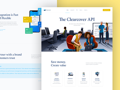 ClearCover Landing Page Preview clearcover design idea interface landing page money preview savings ui website