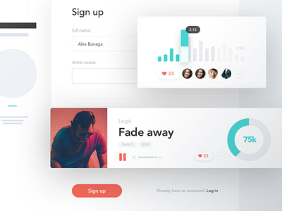 Artist Union Ui Elements artist union design elements interface page signup ui website