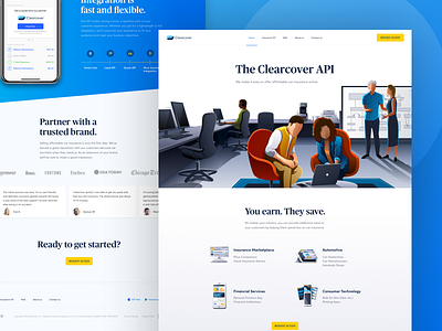 ClearCover Full Landing Page api clearcover design finance insurance interface landing page security ui website