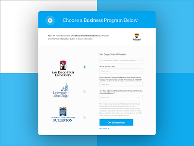 Universitys Pop Up Modal college communication design education interface modal pop up programs school student university website