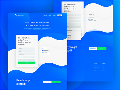 Karuna Health Contact Page contact design details form information interface karuna landing page ui website