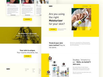 Sheroscience Landing Page dermatology design interface landing page science sheroscience ui website