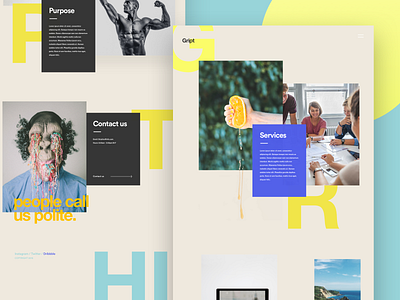 Gript Homepage Concept contact design grip gript homepage information interface page purpose ui website