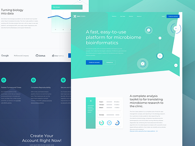 One Codex Product page analysis bioinformatics biology blue data design interface one codex ui website