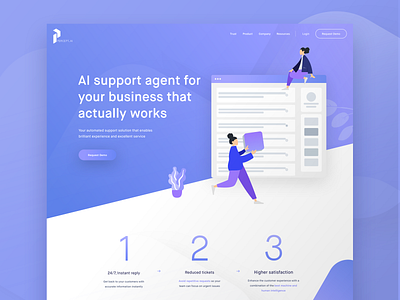 Preview of an upcoming Landing Page ai design interface landing page preview satisfaction support ui website