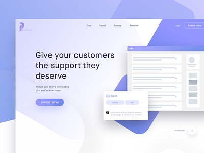 Version 2 Of a Hero Concept ai automaton blue customers design hero landing page mobile online page support ui ui ux design ux