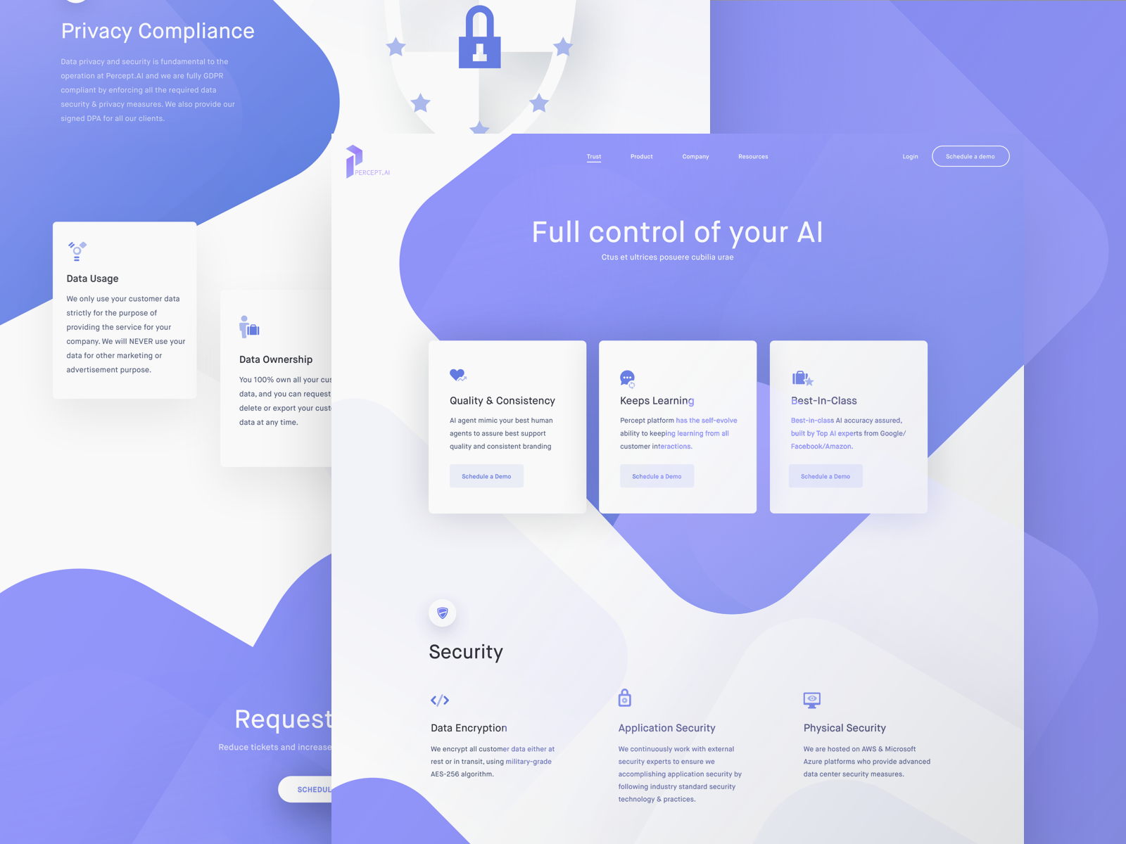 Percept.ai Trust Page Preview by Alex Banaga on Dribbble