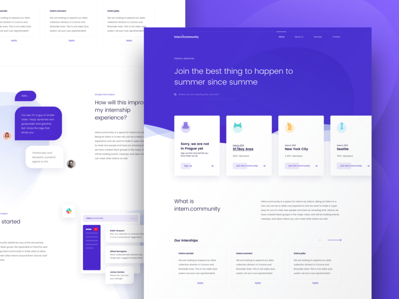 Intern Community Website by Alex Banaga on Dribbble